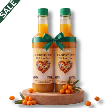 Zosito Sea Buckthorn Juice 1 Litre – 99% Pure Himalayan Berry | Rich in Vitamin C, Omega 3, 6, 7 & 9