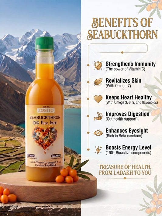 100% Natural Sea Buckthorn Pulp Juice - Pack Of 2